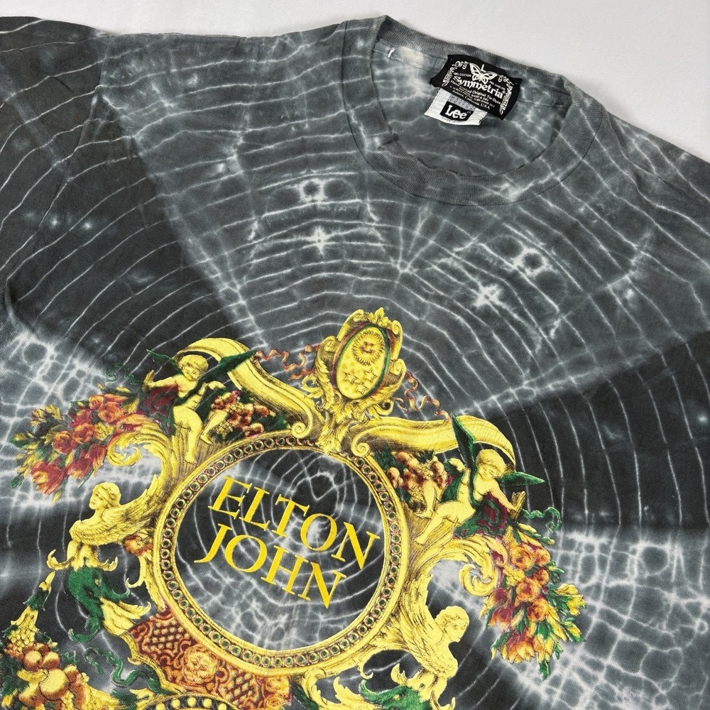 VINTAGE ELTON JOHN WORLD TOUR STYLED BY GIANNI VERSACE MENS LARGE SYMMETRIA TEE